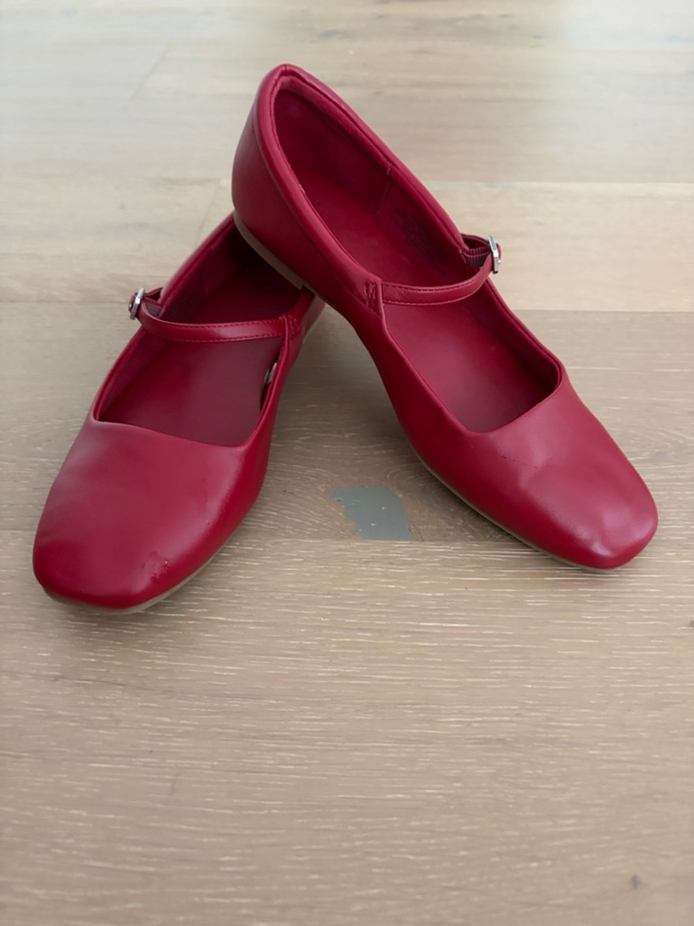 wild fable Red Mary Jane Flats with Buckle Strap and Memory Foam. Worn once.